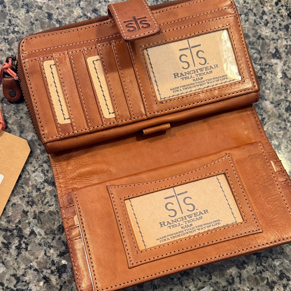 STS Ranchwear Rich Brown Leather Wallet - Picture 4 of 5
